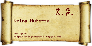 Kring Huberta névjegykártya